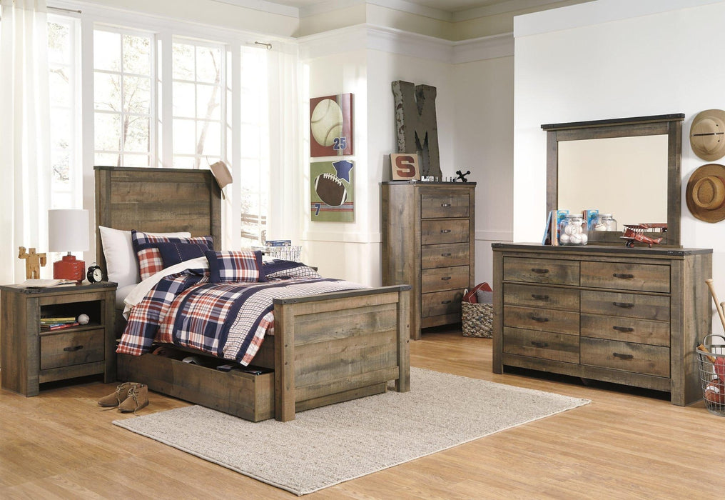 Trinell Bed with 1 Large Storage Drawer - Zara Furniture (Kissimmee,FL)
