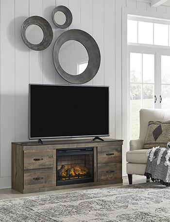 Trinell TV Stand with Electric Fireplace - Zara Furniture (Kissimmee,FL)
