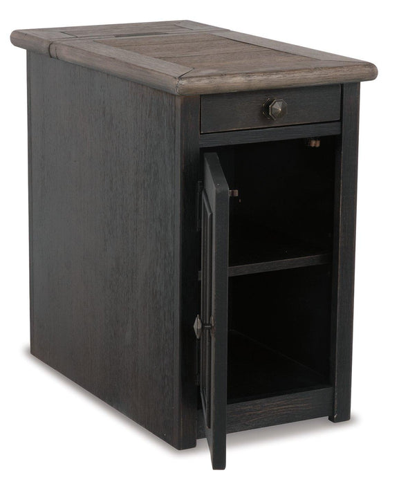Tyler Creek Chairside End Table with USB Ports & Outlets - Zara Furniture (Kissimmee,FL)