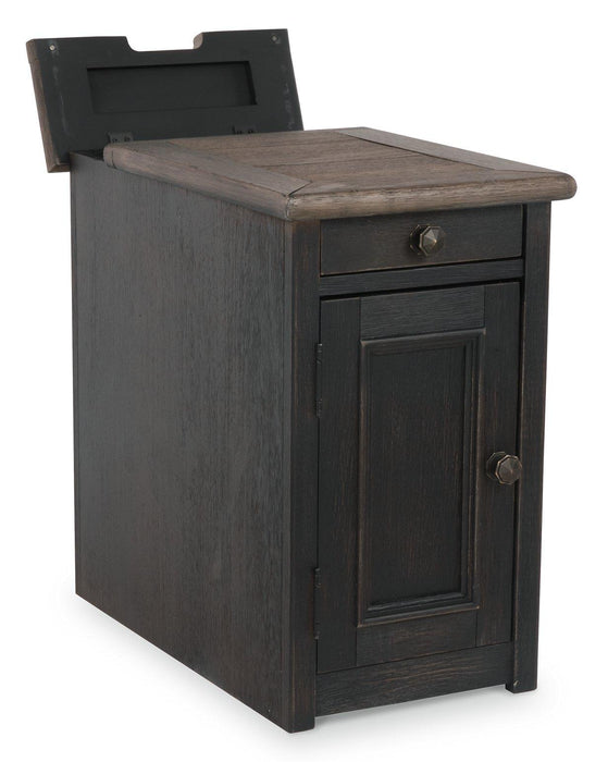 Tyler Creek Chairside End Table with USB Ports & Outlets - Zara Furniture (Kissimmee,FL)
