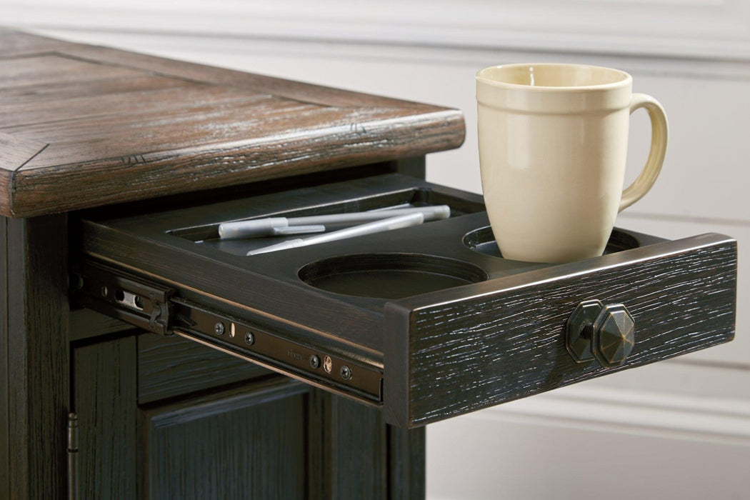 Tyler Creek Chairside End Table with USB Ports & Outlets - Zara Furniture (Kissimmee,FL)