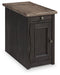 Tyler Creek Chairside End Table with USB Ports & Outlets - Zara Furniture (Kissimmee,FL)
