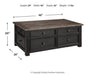 Tyler Creek Coffee Table with Lift Top - Zara Furniture (Kissimmee,FL)