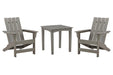 Visola Outdoor Adirondack Chair Set with End Table - Zara Furniture (Kissimmee,FL)