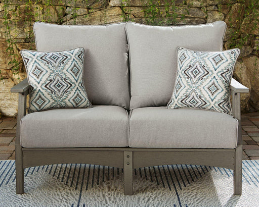 Visola Outdoor Loveseat with Cushion - Zara Furniture (Kissimmee,FL)