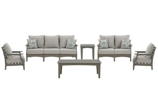 Visola Outdoor Sofa and Loveseat Set - Zara Furniture (Kissimmee,FL)