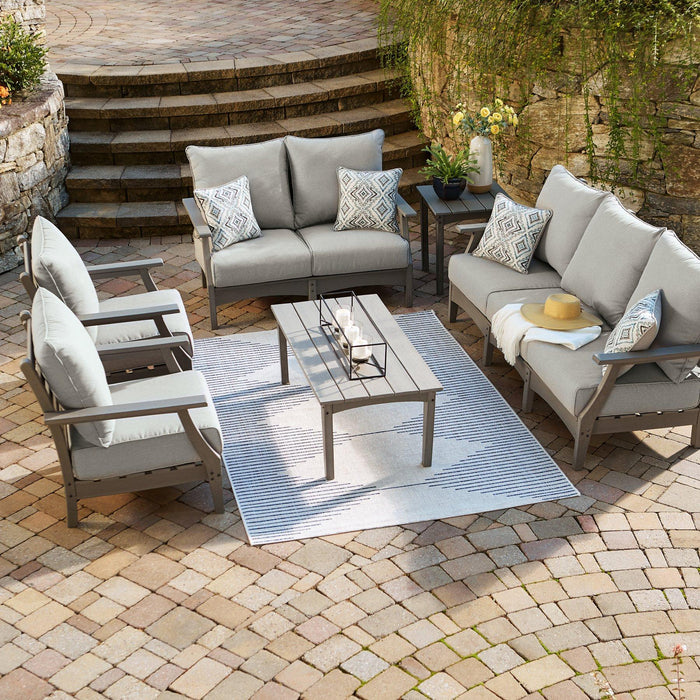 Visola Outdoor Sofa and Loveseat Set - Zara Furniture (Kissimmee,FL)