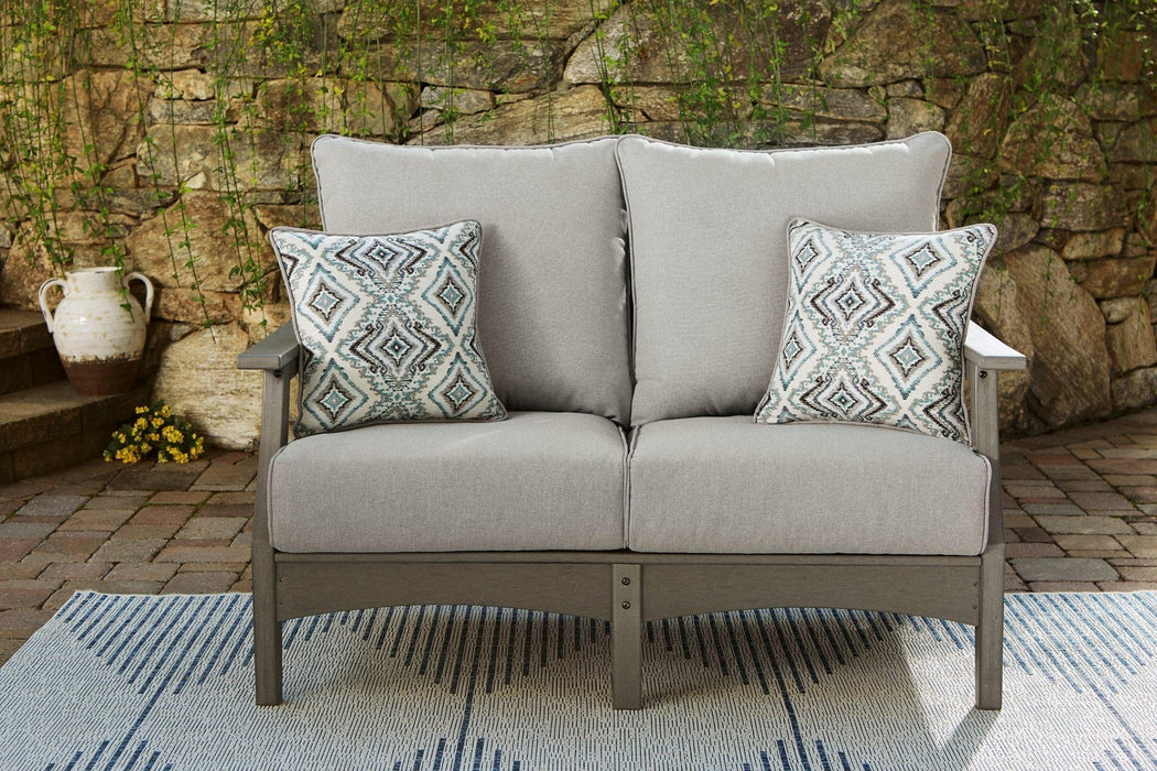 Visola Outdoor Sofa and Loveseat with Coffee Table - Zara Furniture (Kissimmee,FL)