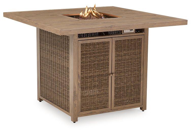 Walton Bridge Outdoor Bar Table with Fire Pit - Zara Furniture (Kissimmee,FL)