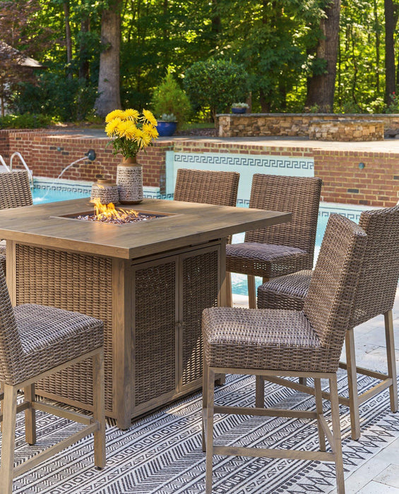 Walton Bridge Outdoor Bar Table with Fire Pit - Zara Furniture (Kissimmee,FL)