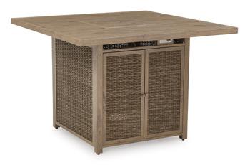 Walton Bridge Outdoor Bar Table with Fire Pit - Zara Furniture (Kissimmee,FL)