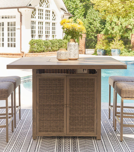 Walton Bridge Outdoor Bar Table with Fire Pit - Zara Furniture (Kissimmee,FL)