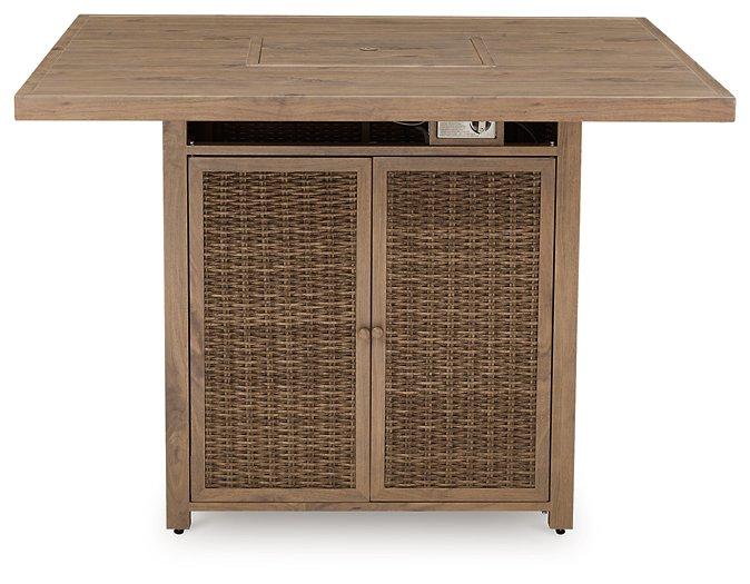 Walton Bridge Outdoor Bar Table with Fire Pit - Zara Furniture (Kissimmee,FL)