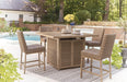 Walton Bridge Outdoor Bar Table with Fire Pit - Zara Furniture (Kissimmee,FL)