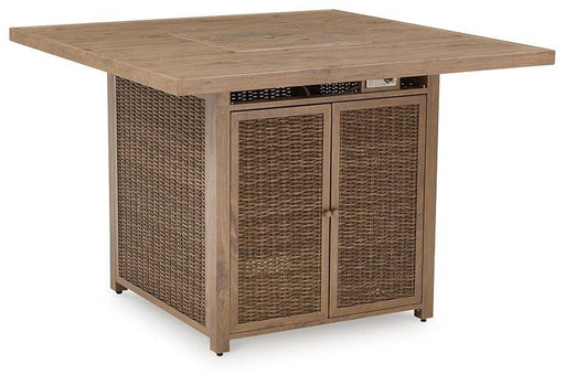 Walton Bridge Outdoor Bar Table with Fire Pit - Zara Furniture (Kissimmee,FL)