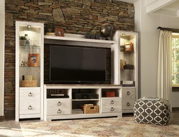 Willowton 4 - Piece Entertainment Center - Zara Furniture (Kissimmee,FL)