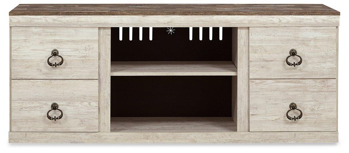 Willowton 4 - Piece Entertainment Center with Electric Fireplace - Zara Furniture (Kissimmee,FL)