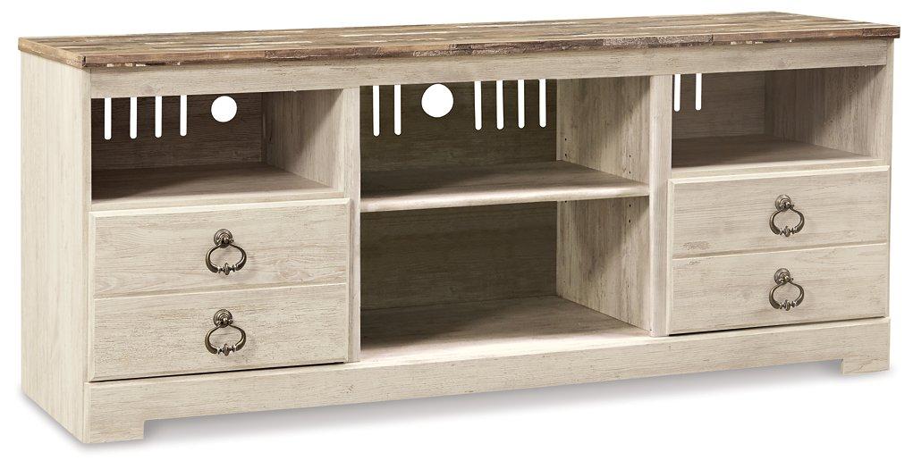 Willowton 4 - Piece Entertainment Center with Electric Fireplace - Zara Furniture (Kissimmee,FL)