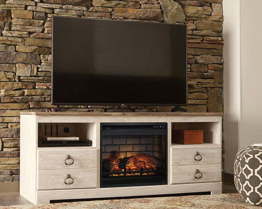 Willowton 64" TV Stand with Electric Fireplace - Zara Furniture (Kissimmee,FL)