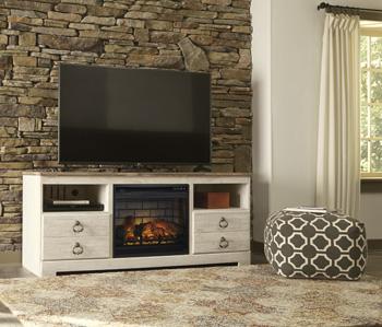 Willowton 64" TV Stand with Electric Fireplace - Zara Furniture (Kissimmee,FL)