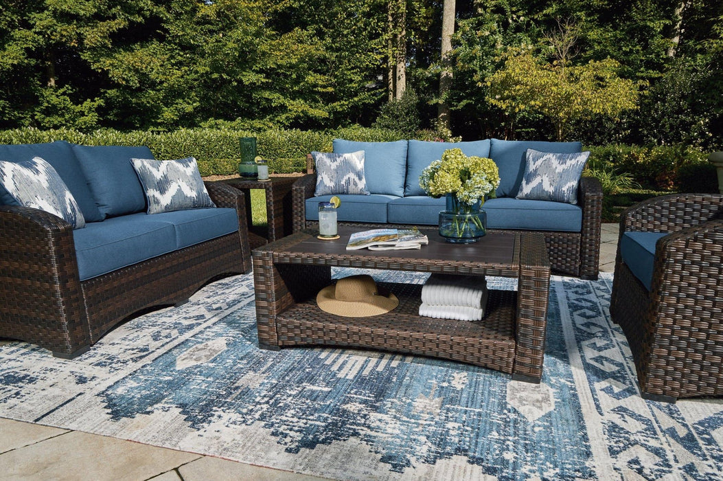 Windglow Outdoor Loveseat with Cushion - Zara Furniture (Kissimmee,FL)