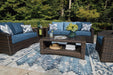 Windglow Outdoor Loveseat with Cushion - Zara Furniture (Kissimmee,FL)