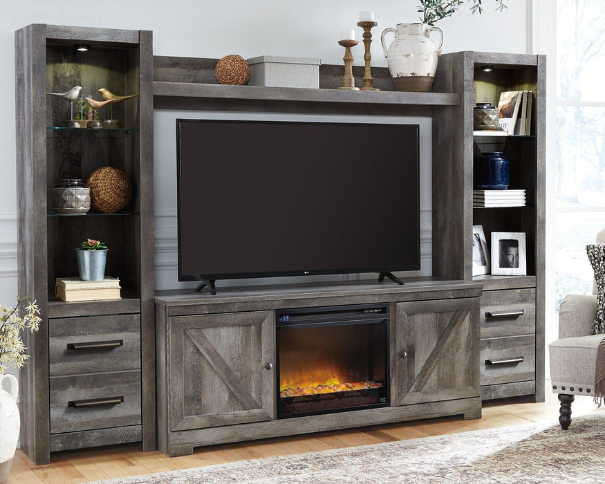 Wynnlow 4 - Piece Entertainment Center with Electric Fireplace - Zara Furniture (Kissimmee,FL)