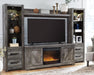 Wynnlow 4 - Piece Entertainment Center with Electric Fireplace - Zara Furniture (Kissimmee,FL)