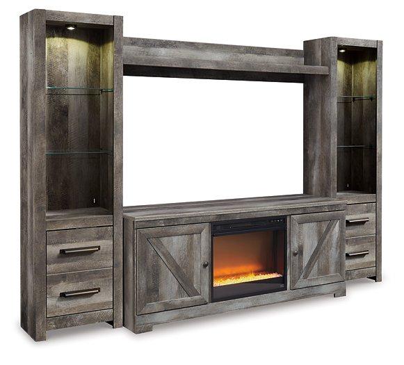 Wynnlow 4 - Piece Entertainment Center with Electric Fireplace - Zara Furniture (Kissimmee,FL)