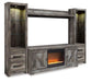 Wynnlow 4 - Piece Entertainment Center with Electric Fireplace - Zara Furniture (Kissimmee,FL)