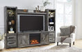 Wynnlow 4 - Piece Entertainment Center with Electric Fireplace - Zara Furniture (Kissimmee,FL)