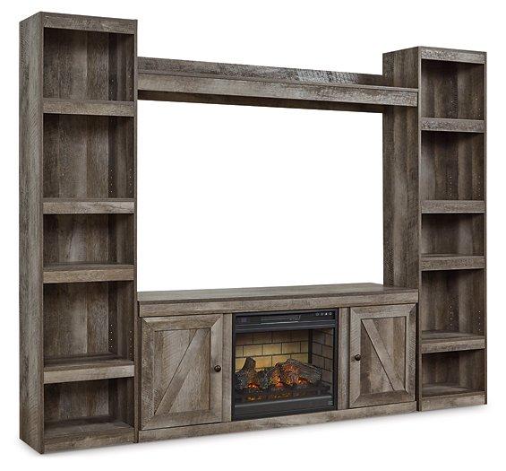 Wynnlow 4 - Piece Entertainment Center with Electric Fireplace - Zara Furniture (Kissimmee,FL)