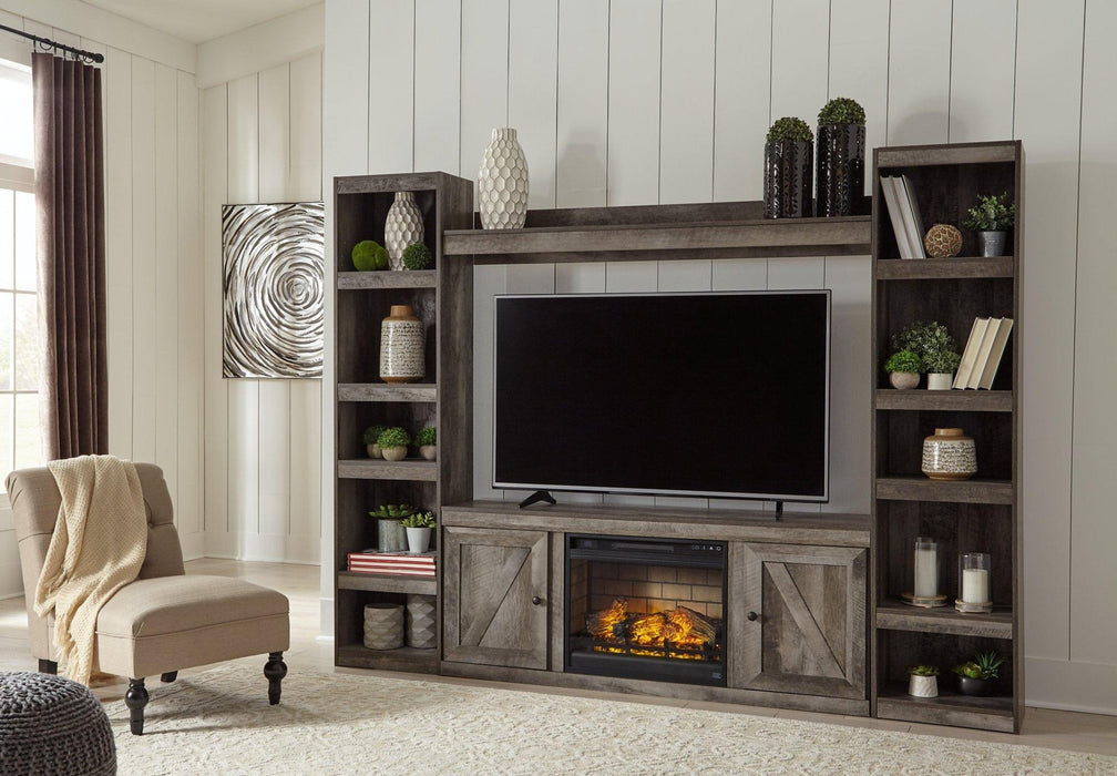 Wynnlow 4 - Piece Entertainment Center with Electric Fireplace - Zara Furniture (Kissimmee,FL)