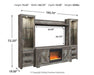 Wynnlow 4 - Piece Entertainment Center with Electric Fireplace - Zara Furniture (Kissimmee,FL)