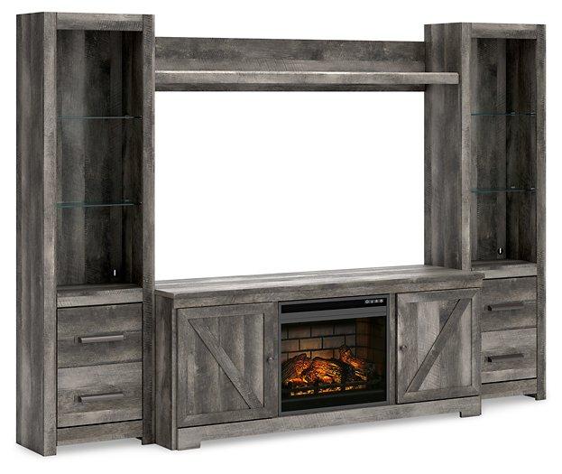 Wynnlow 4 - Piece Entertainment Center with Electric Fireplace - Zara Furniture (Kissimmee,FL)